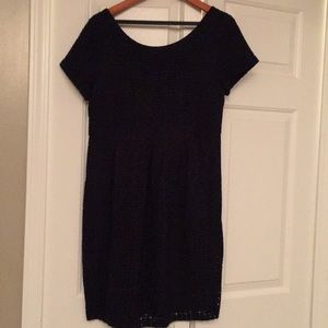 Navy Scoop Back Maternity Dress